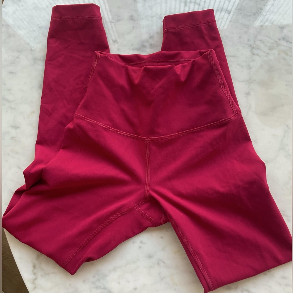 Lululemon Athletica High Rise Wonder Train, 25”, cherry red, sz2, EUC - Picture 2 of 6
